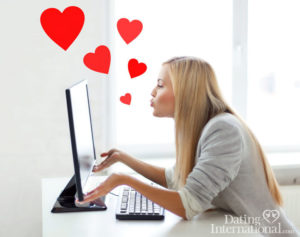 Girl having relationship online